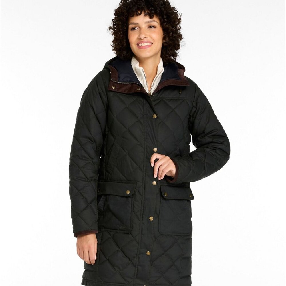 L.L. Bean Women's Upcountry Waxed Down Hooded Coat | Size M